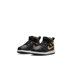 Baby/Toddler Jordan 1 Mid "Black Metallic Gold"