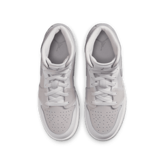 Big Kids' Air Jordan 1 Mid SE "Summit White Metallic Silver"