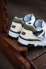 Mens New Balance 550 (White/Olive) - BB550DOB
