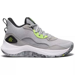 Big Kids' Under Amour Curry 3Z 24 Suede Basketball Shoes "Halo Grey"