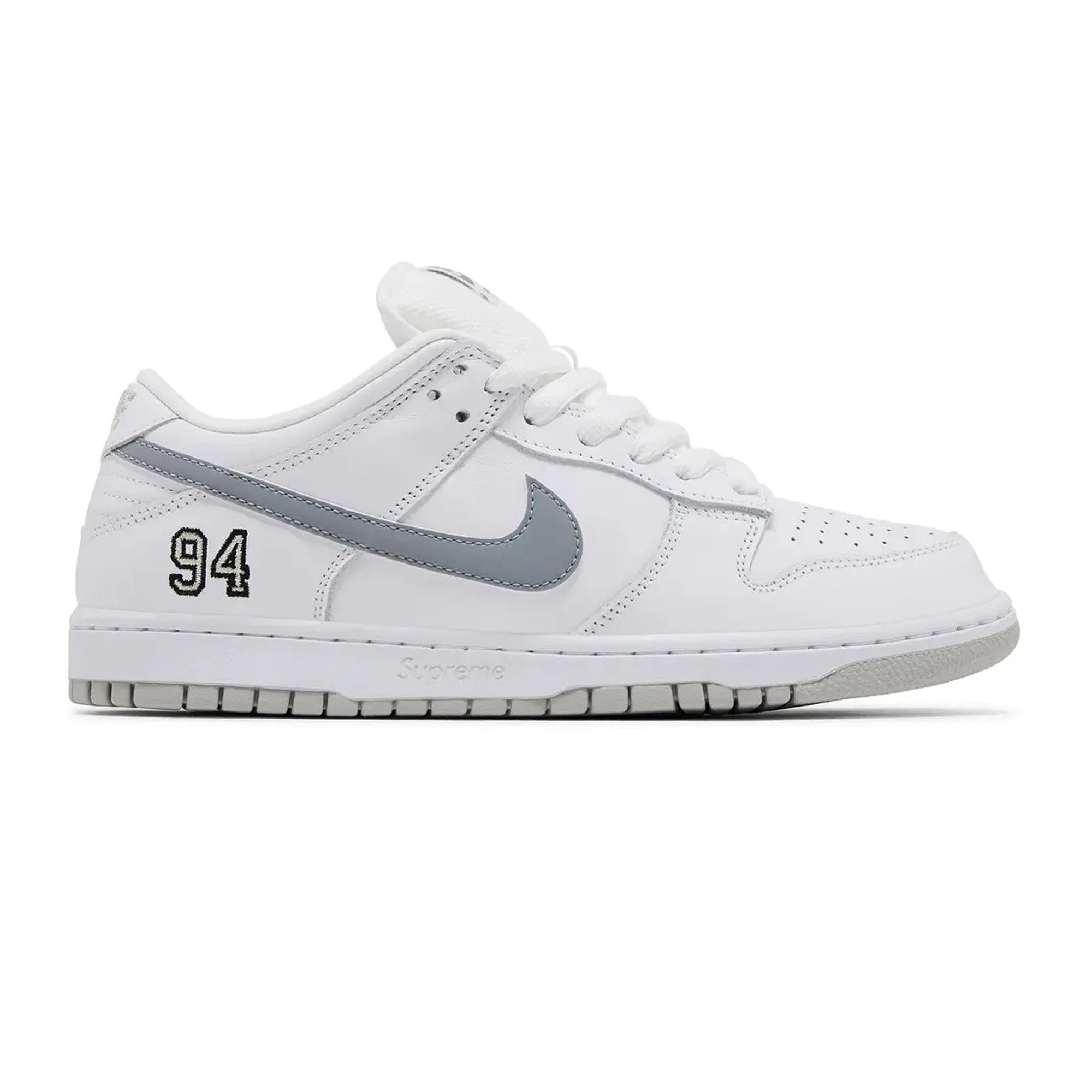 SB Dunk Low Supreme 94 'White Metallic Silver' (2025)
