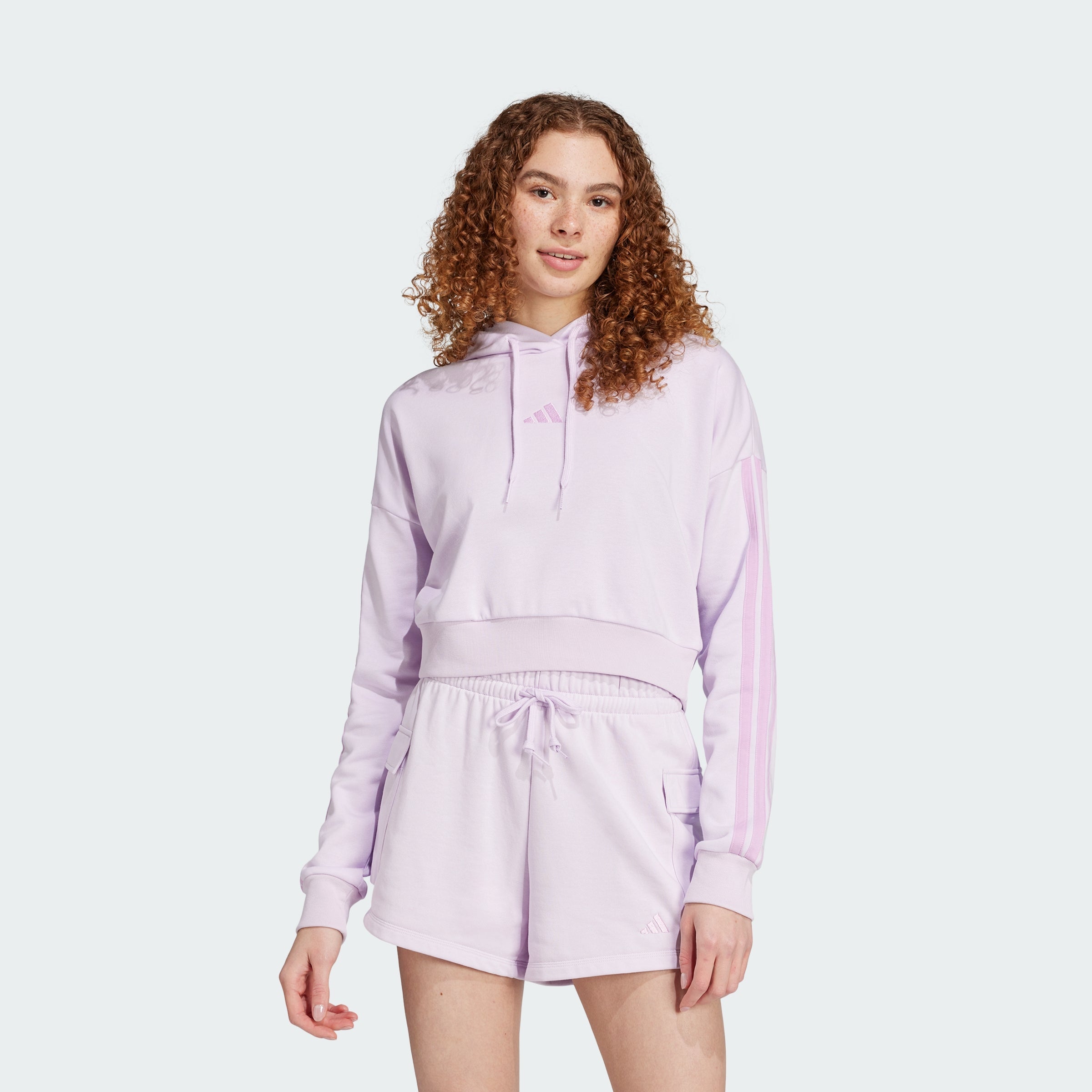 Women's Essentials 3-Stripes French Terry Crop Hoodie