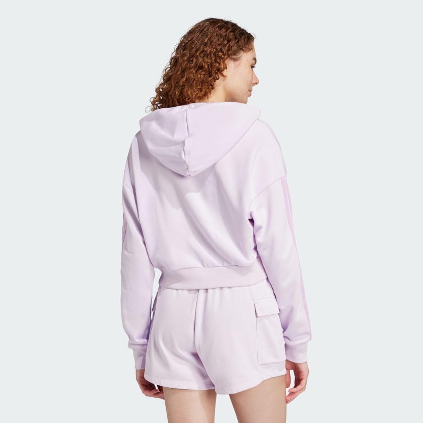 Women's Essentials 3-Stripes French Terry Crop Hoodie