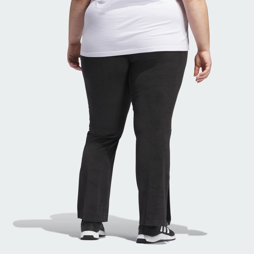 Women's Tiro Cut 3-Stripes Stretchy Velour Flared Leggings (Plus Size)