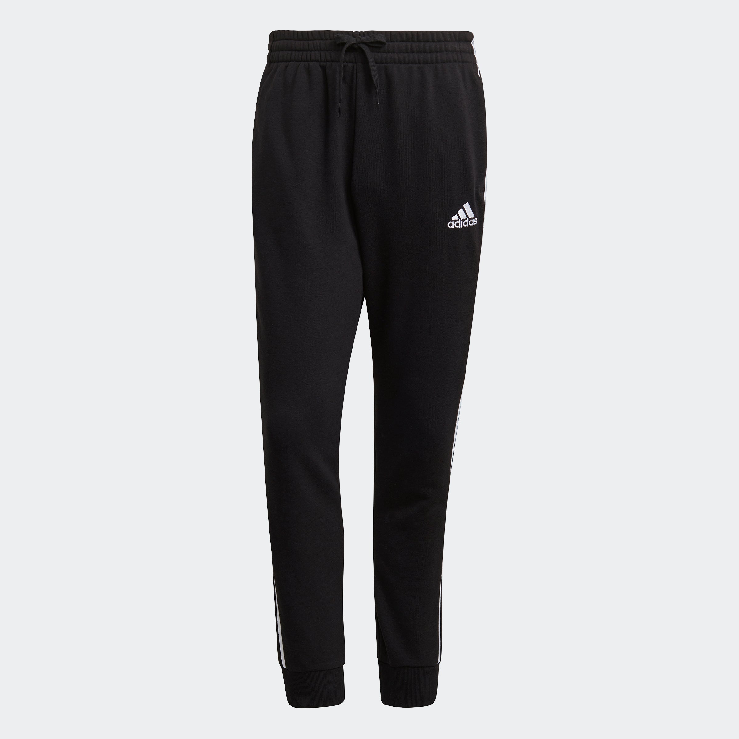 Men's Essentials French Terry Tapered Cuff 3-Stripes Pants