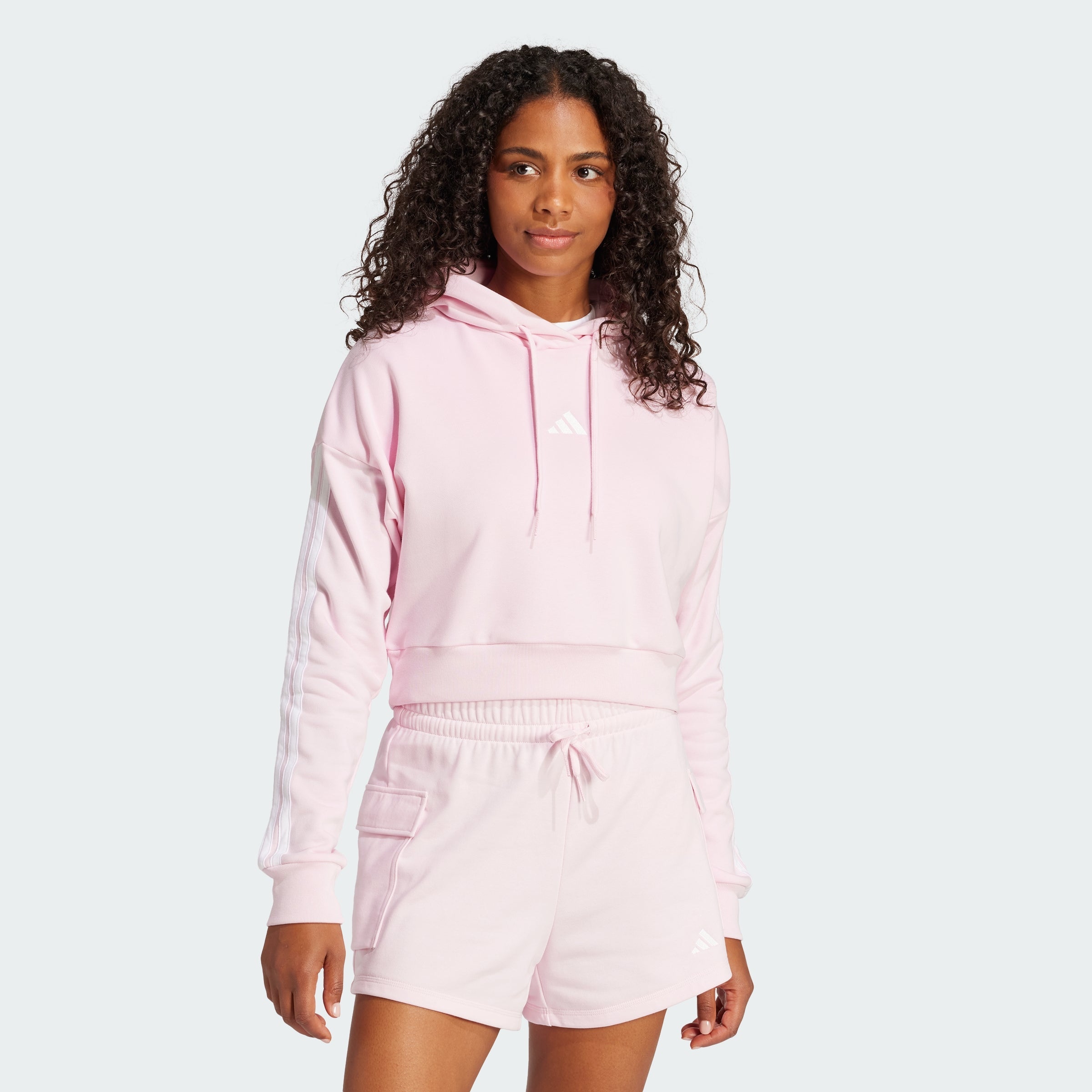 Women's Essentials 3-Stripes French Terry Crop Hoodie