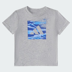 Kids' adidas Two-Piece Short Sleeve Cotton Heather Tee and Elastic Waistband Printed Shorts Set