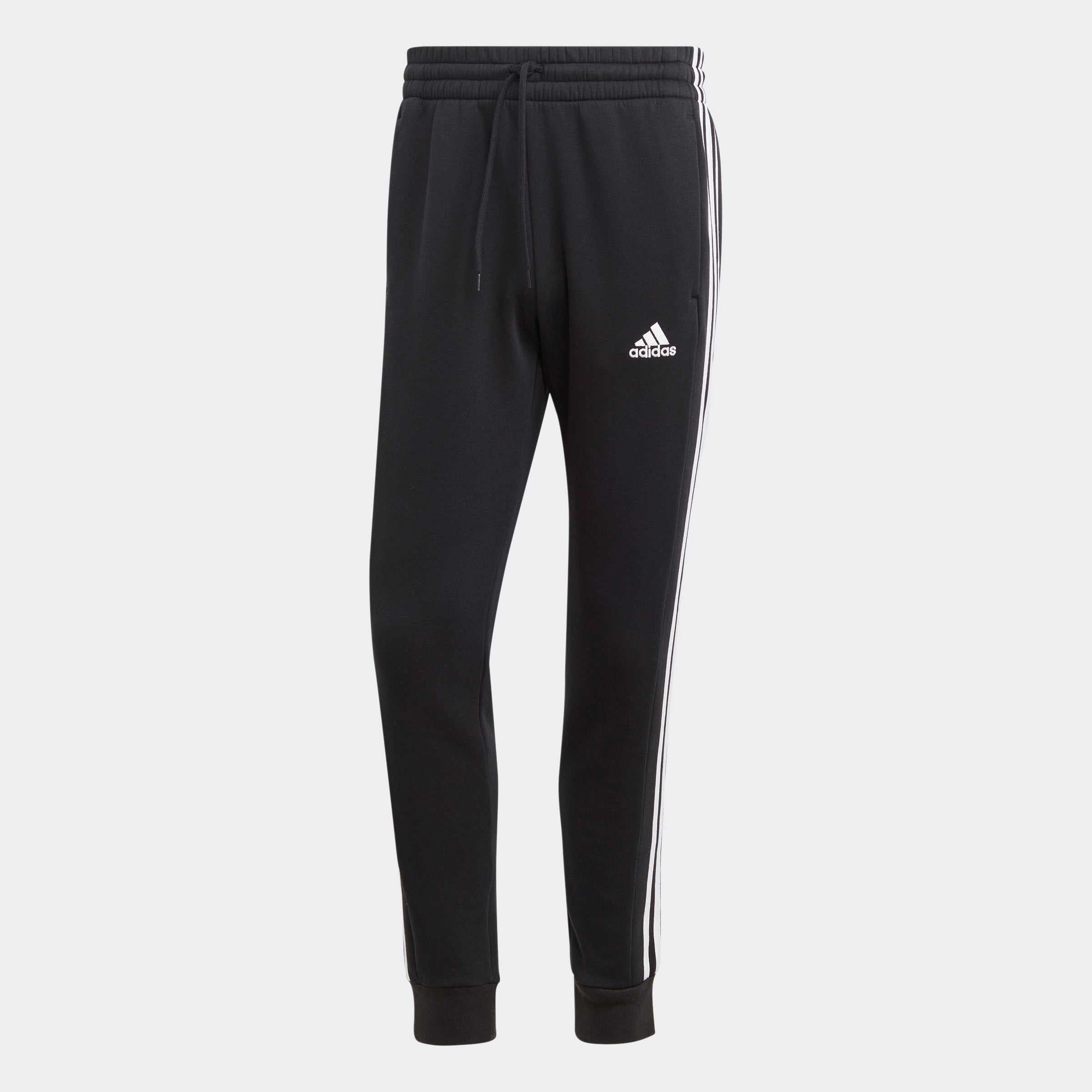 Men's Essentials Fleece 3-Stripes Tapered Cuff Pants